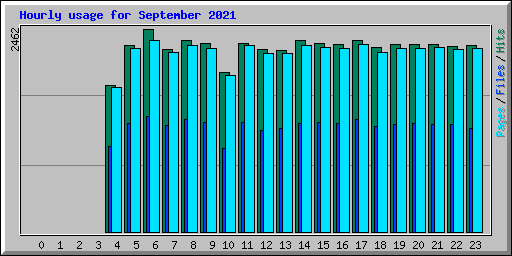 Hourly usage for September 2021